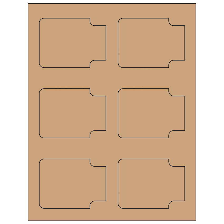 3.372" x 2.5" Brown Kraft Sheet Labels