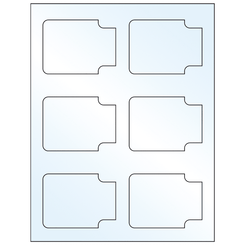 3.372" x 2.5" Crystal Clear Sheet Labels