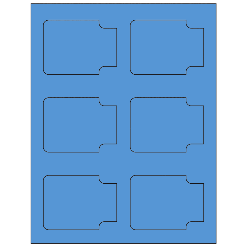 3.372" x 2.5" Fluorescent Blue Sheet Labels