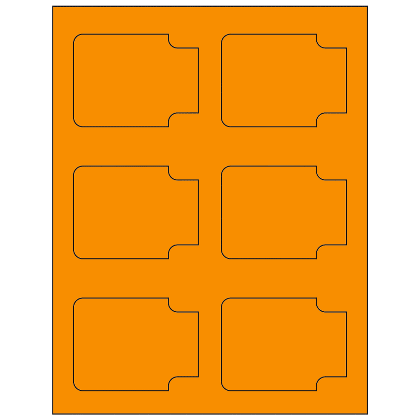 3.372" x 2.5" Fluorescent Orange Sheet Labels