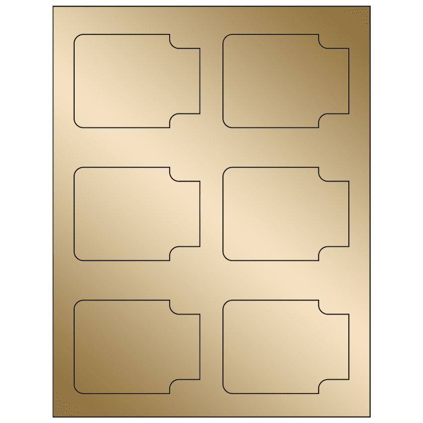 3.372" x 2.5" Gold Foil Sheet Labels