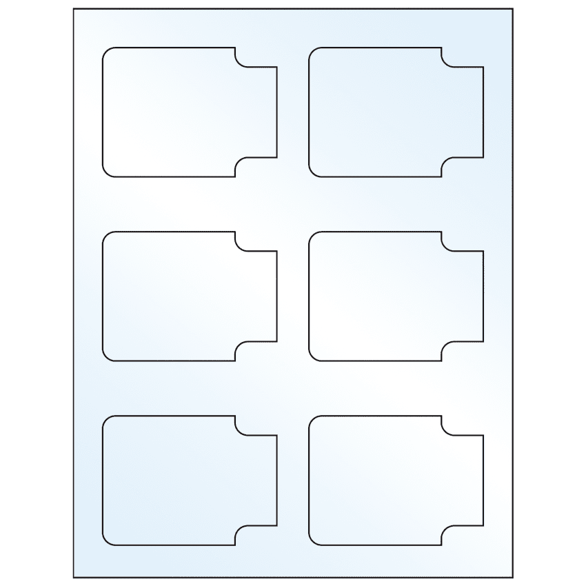3.372" x 2.5" White Mid Gloss Sheet Labels