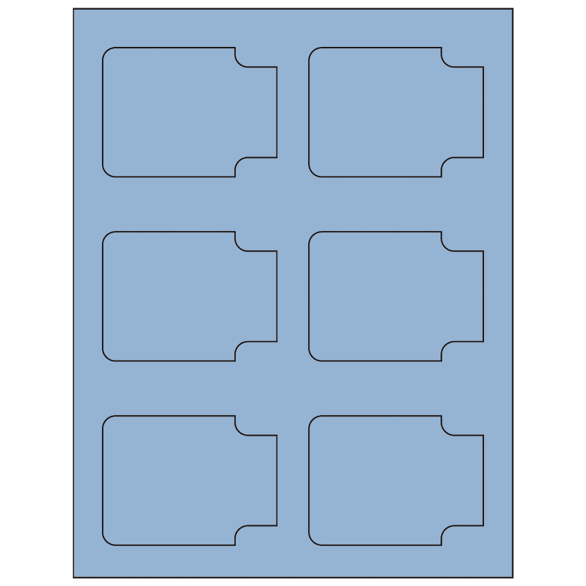 3.372" x 2.5" Pastel Blue Sheet Labels