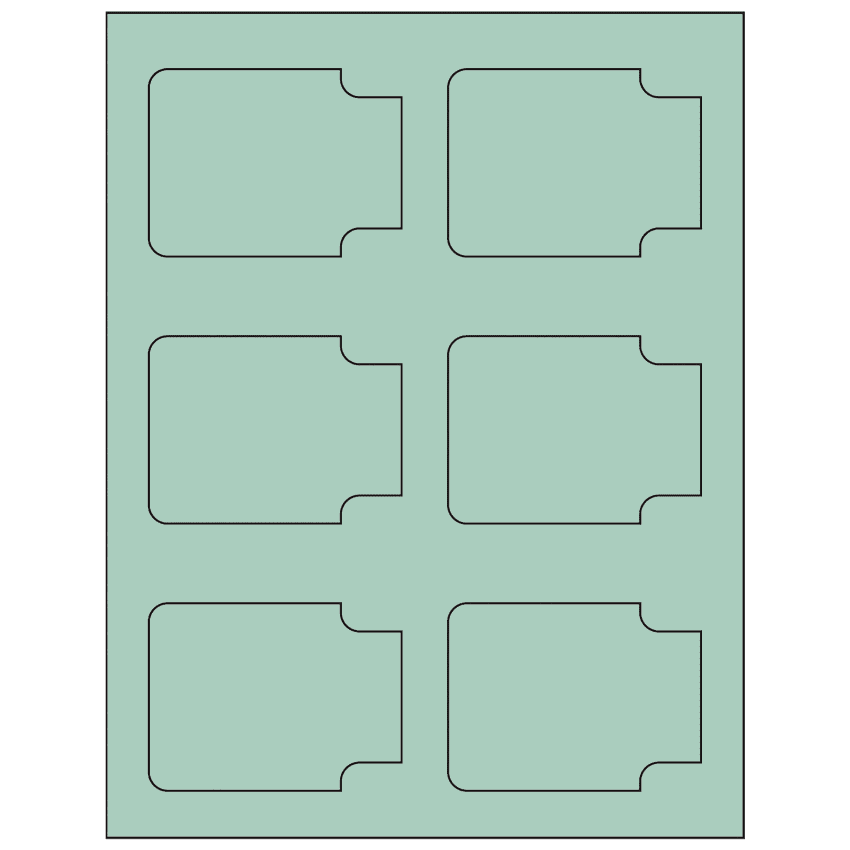 3.372" x 2.5" Pastel Green Sheet Labels