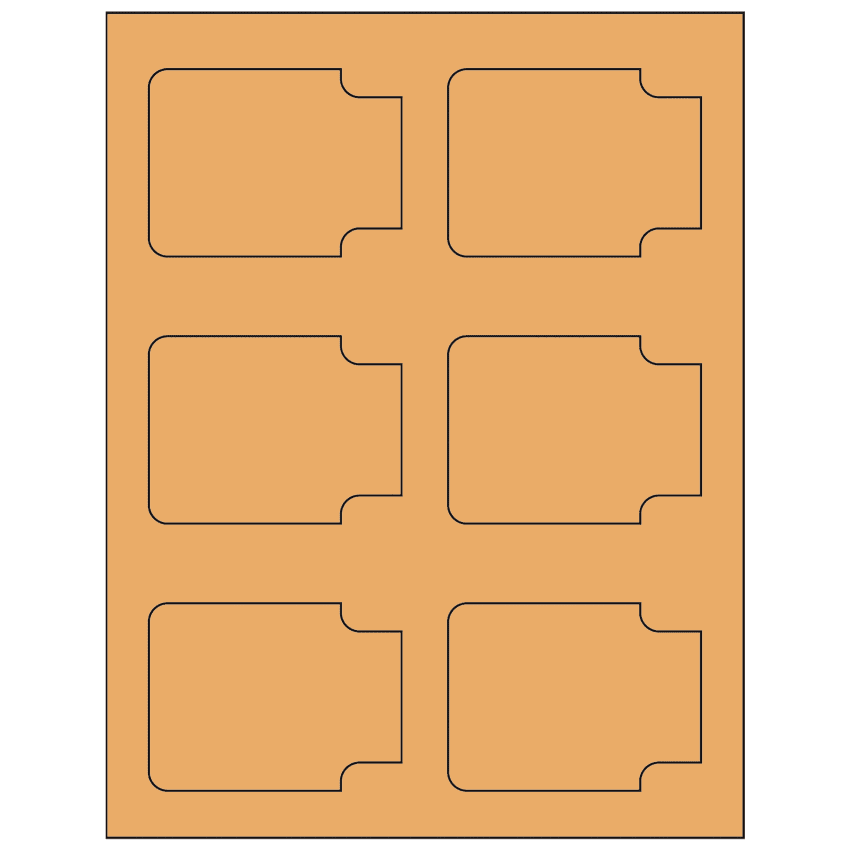 3.372" x 2.5" Pastel Orange Sheet Labels