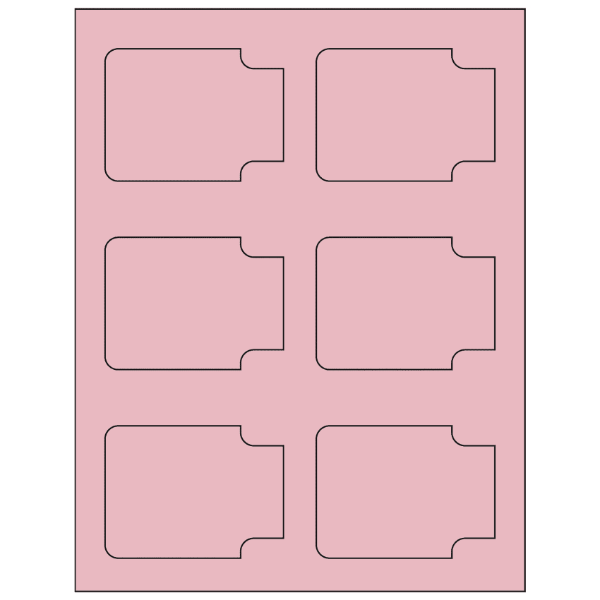 3.372" x 2.5" Pastel Pink Sheet Labels