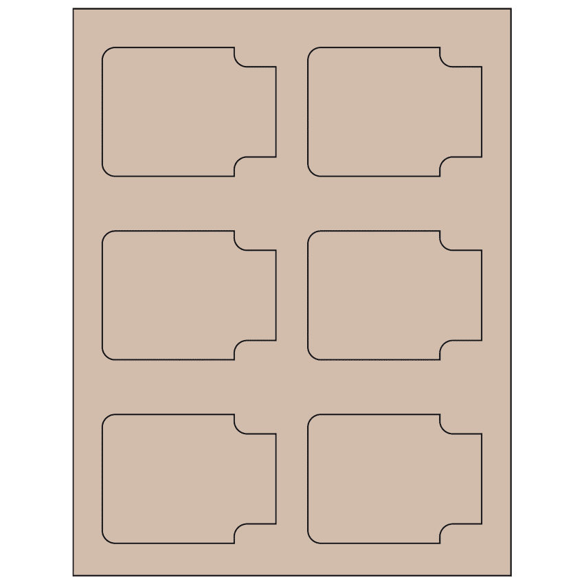 3.372" x 2.5" Pastel Tan Sheet Labels