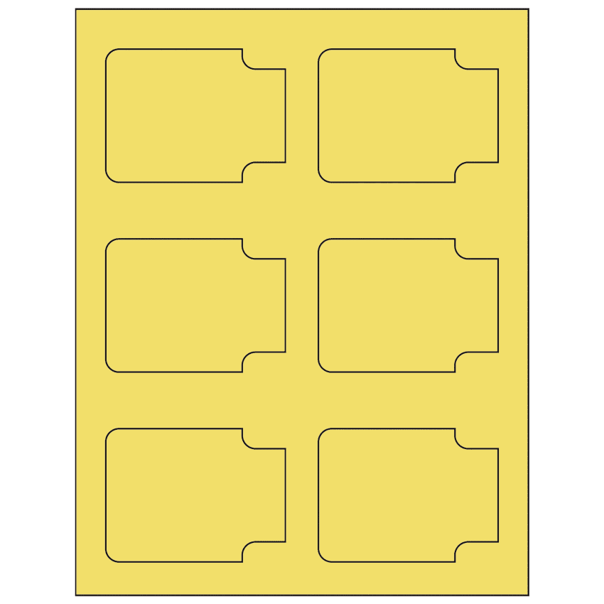 3.372" x 2.5" Pastel Yellow Sheet Labels