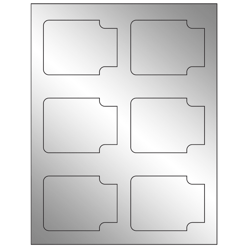 3.372" x 2.5" Silver Foil Sheet Labels