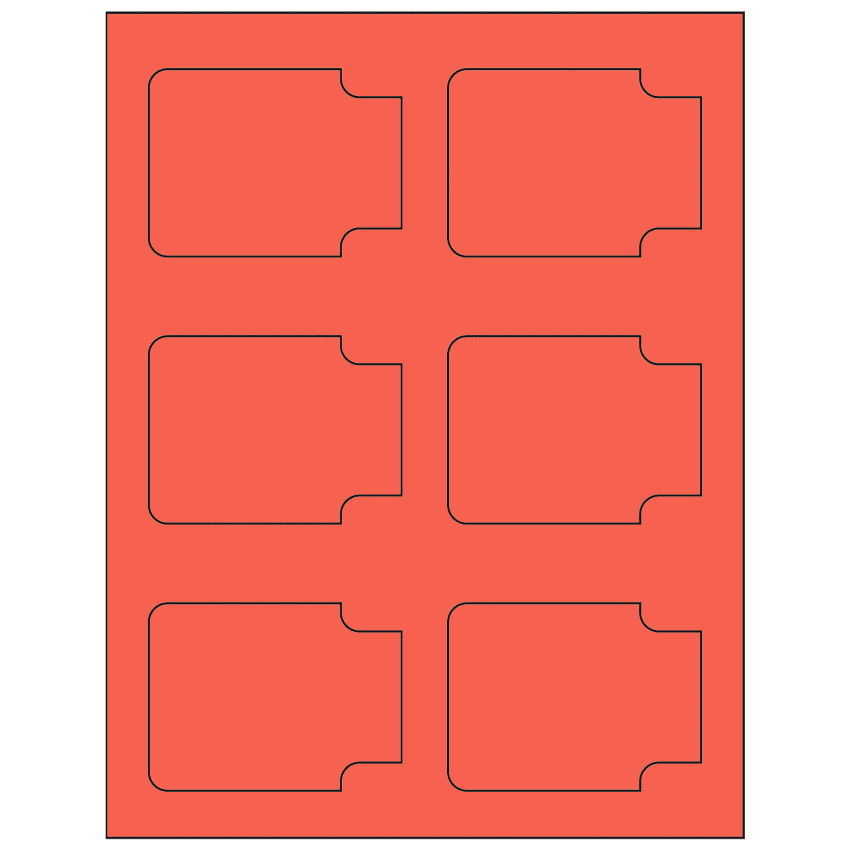 3.372" x 2.5" Red Sheet Labels
