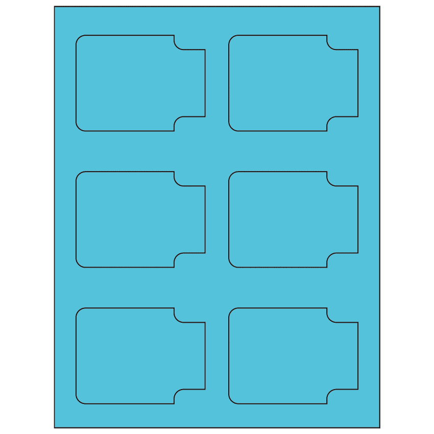 3.372" x 2.5" Turquoise Sheet Labels