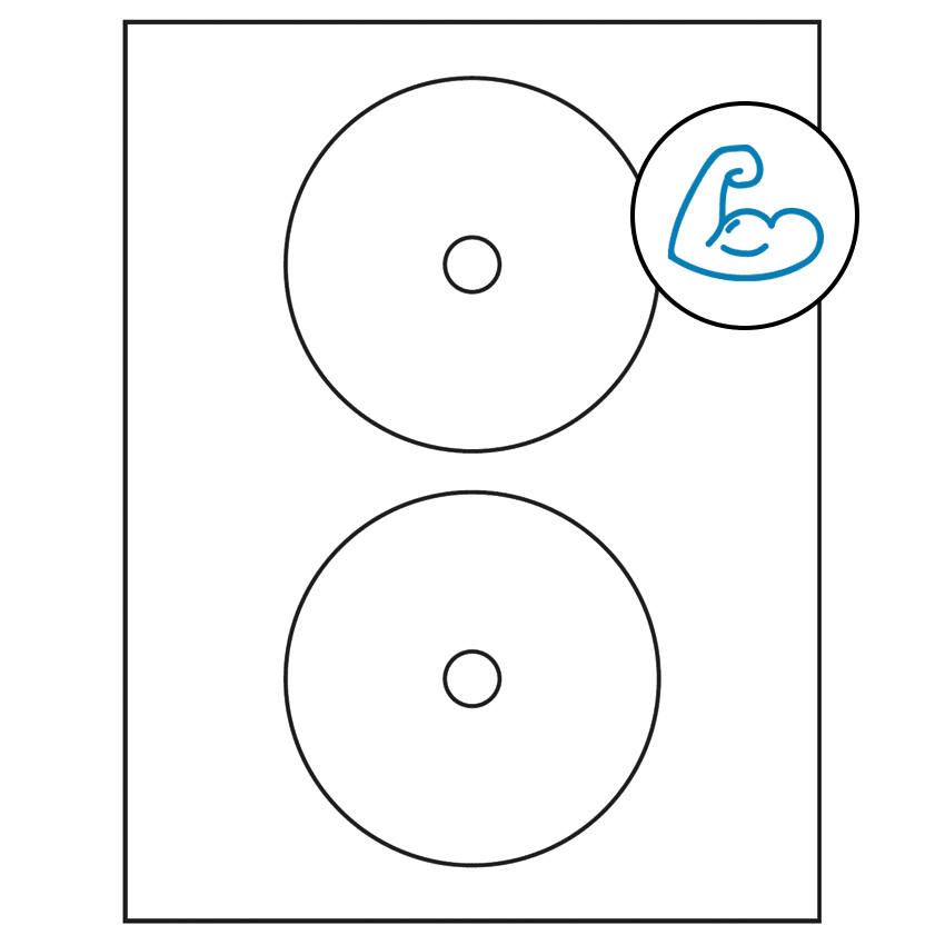 4.57" White Circular Sheet Labels - Ultra Aggressive Adhesive