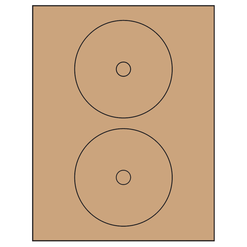 4.57" Brown Kraft Circular Sheet Labels