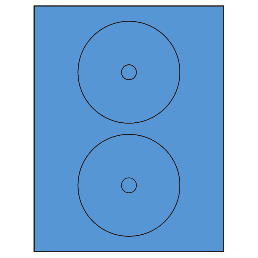 4.57" Fluorescent Blue Circular Sheet Labels