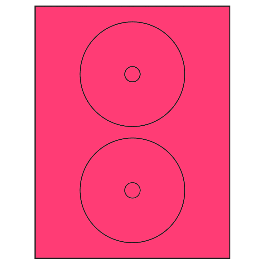 4.57" Fluorescent Pink Circular Sheet Labels