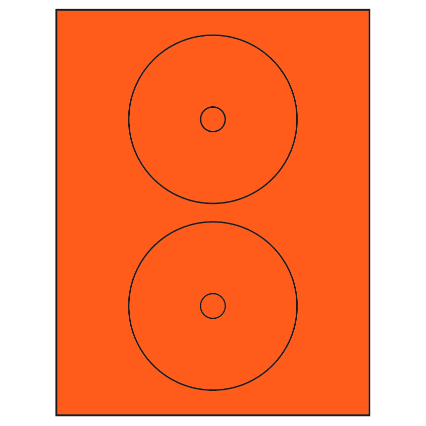 4.57" Fluorescent Red Circular Sheet Labels