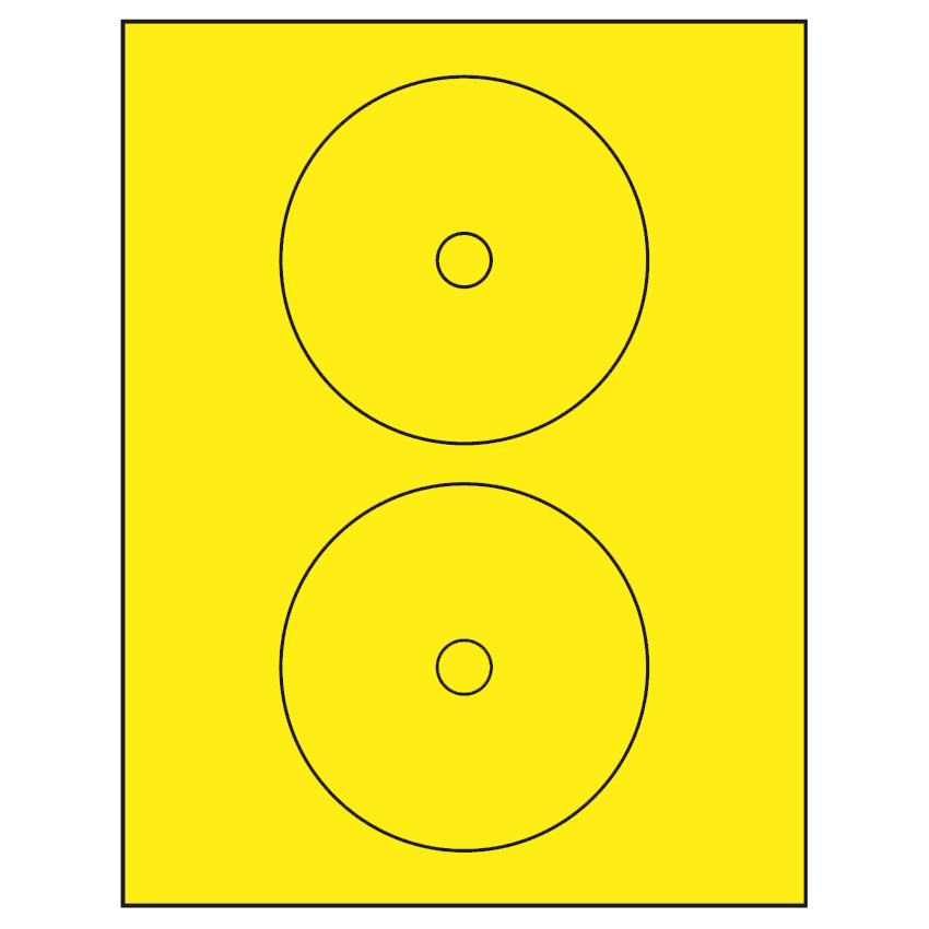 4.57" Fluorescent Yellow Circular Sheet Labels