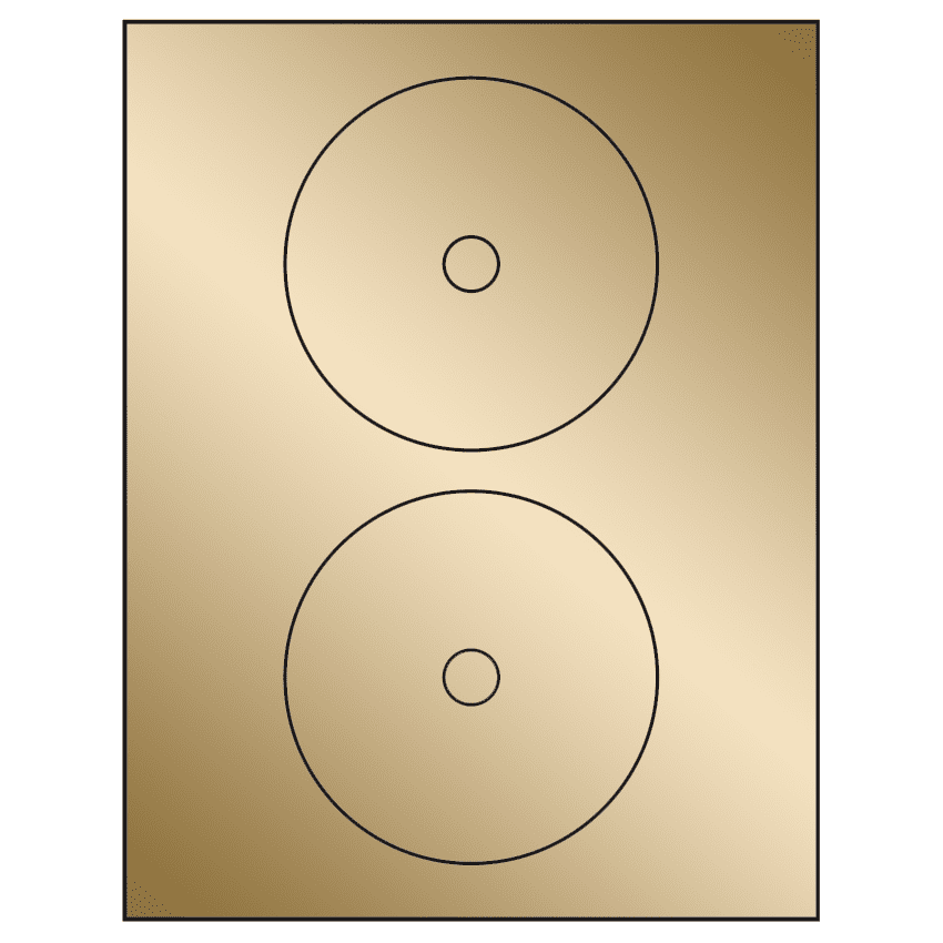 4.57" Gold Foil Circular Sheet Labels