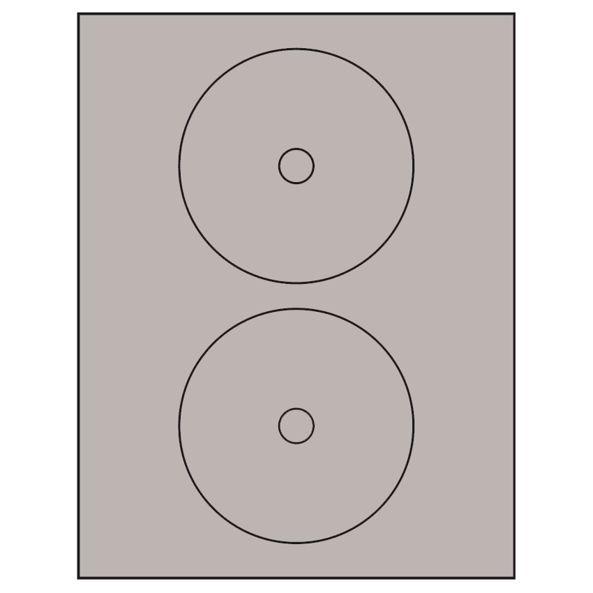 4.57" Gray Circular Sheet Labels
