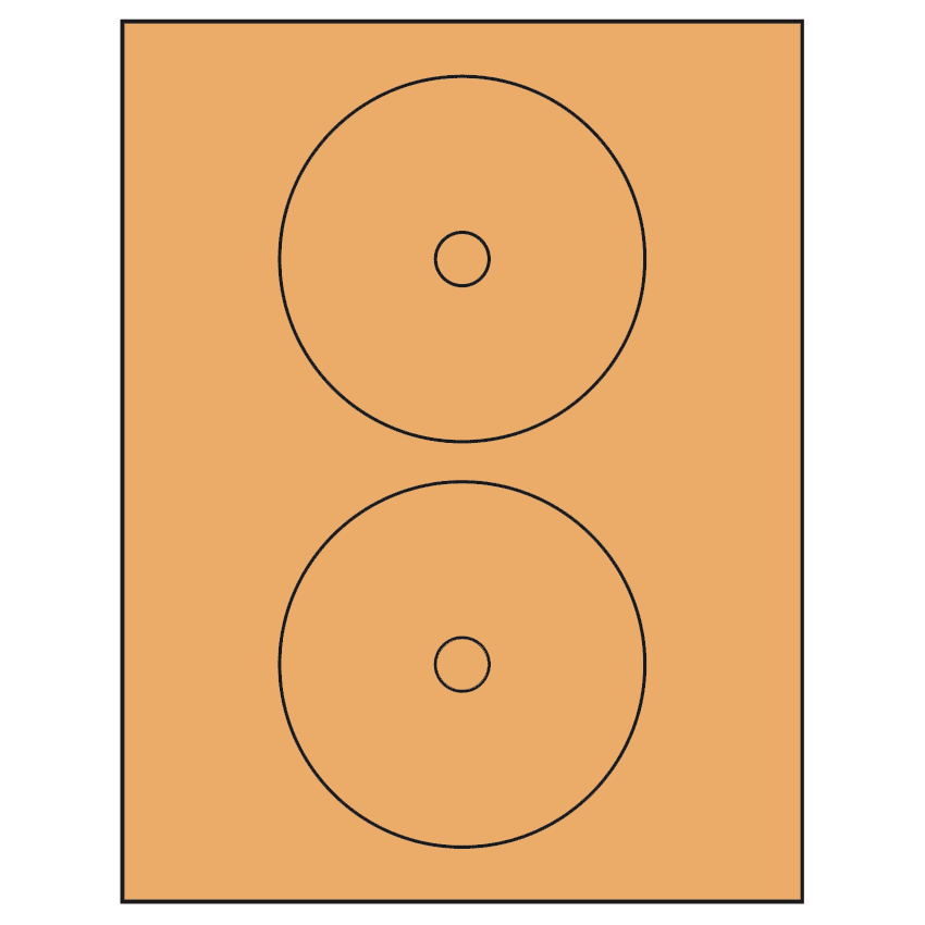 4.57" Pastel Orange Circular Sheet Labels
