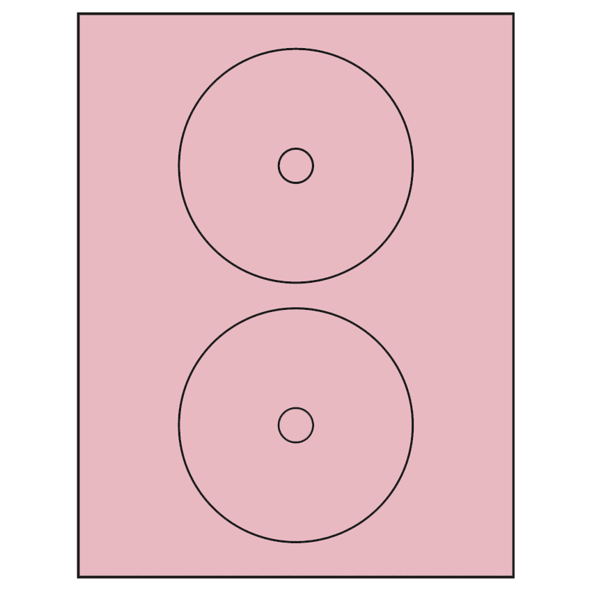 4.57" Pastel Pink Circular Sheet Labels