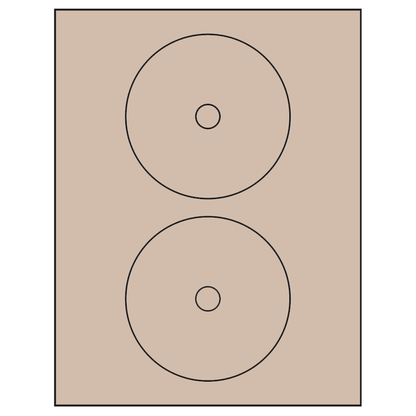 4.57" Pastel Tan Circular Sheet Labels
