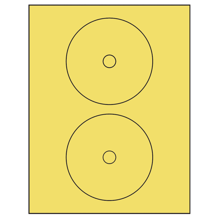 4.57" Pastel Yellow Circular Sheet Labels