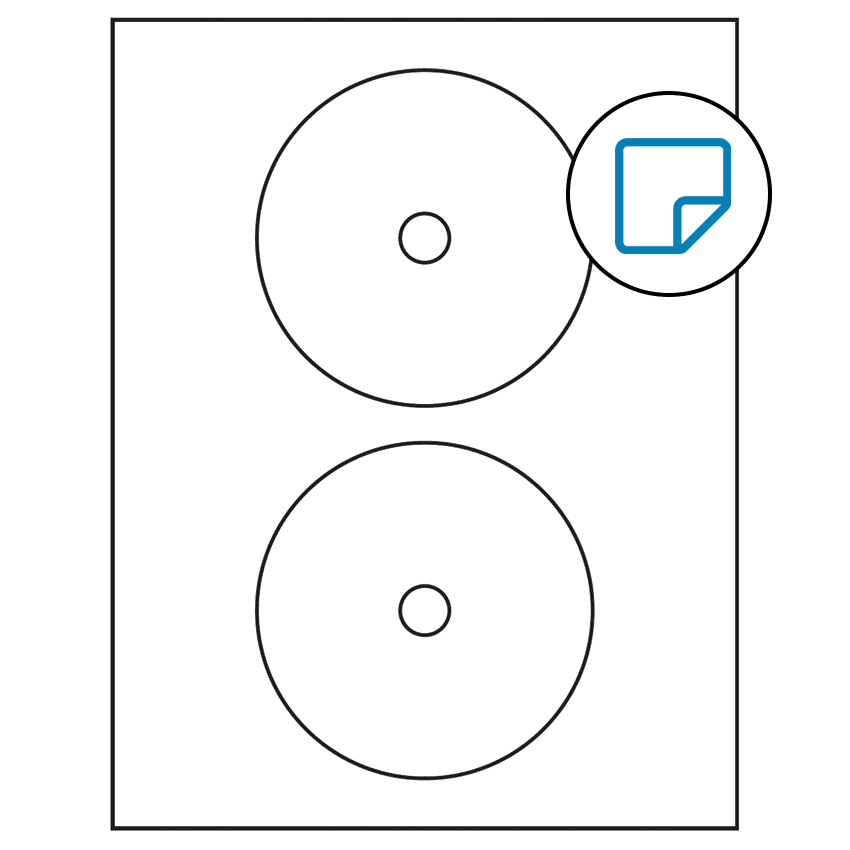 4.57" White Circular Sheet Labels - Removable Adhesive