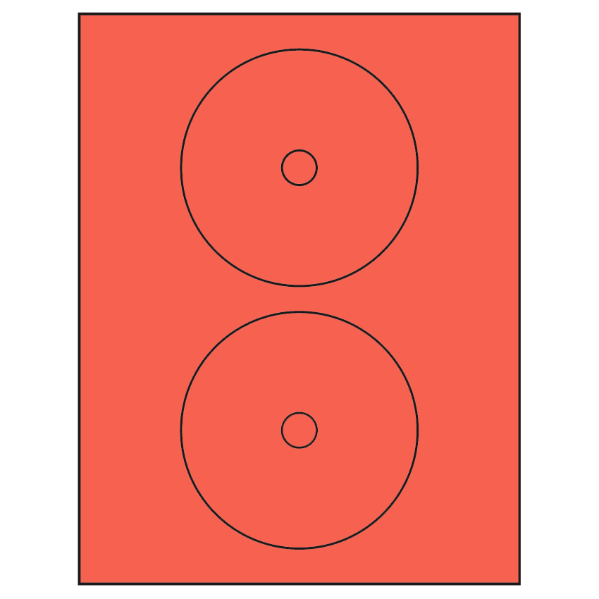 4.57" Red Circular Sheet Labels