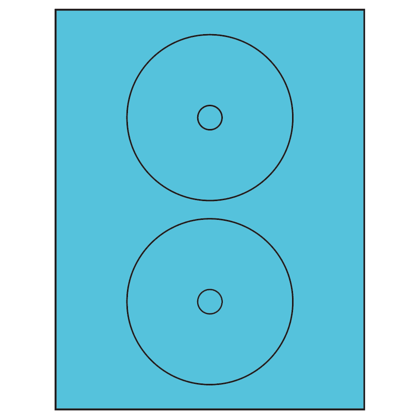 4.57" Turquoise Circular Sheet Labels