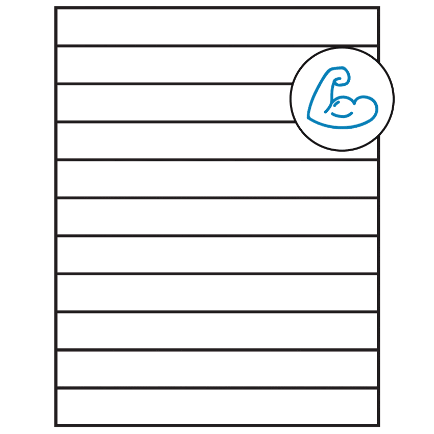 8.5" x 1" White Rectangular Sheet Labels - Ultra Aggressive Adhesive