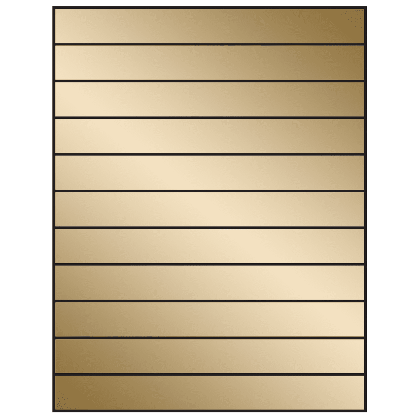 8.5" x 1" Gold Foil Rectangular Sheet Labels