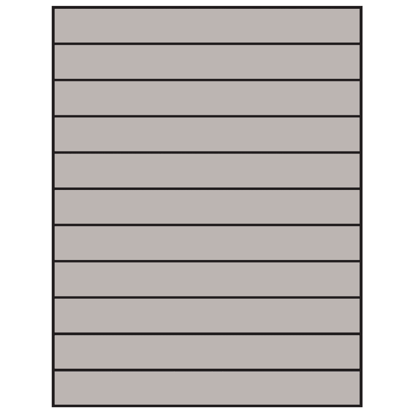 8.5" x 1" Gray Rectangular Sheet Labels