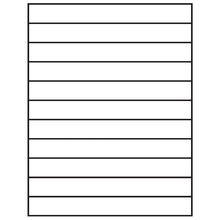 8.5" x 1" White Matte Litho Rectangular Sheet Labels