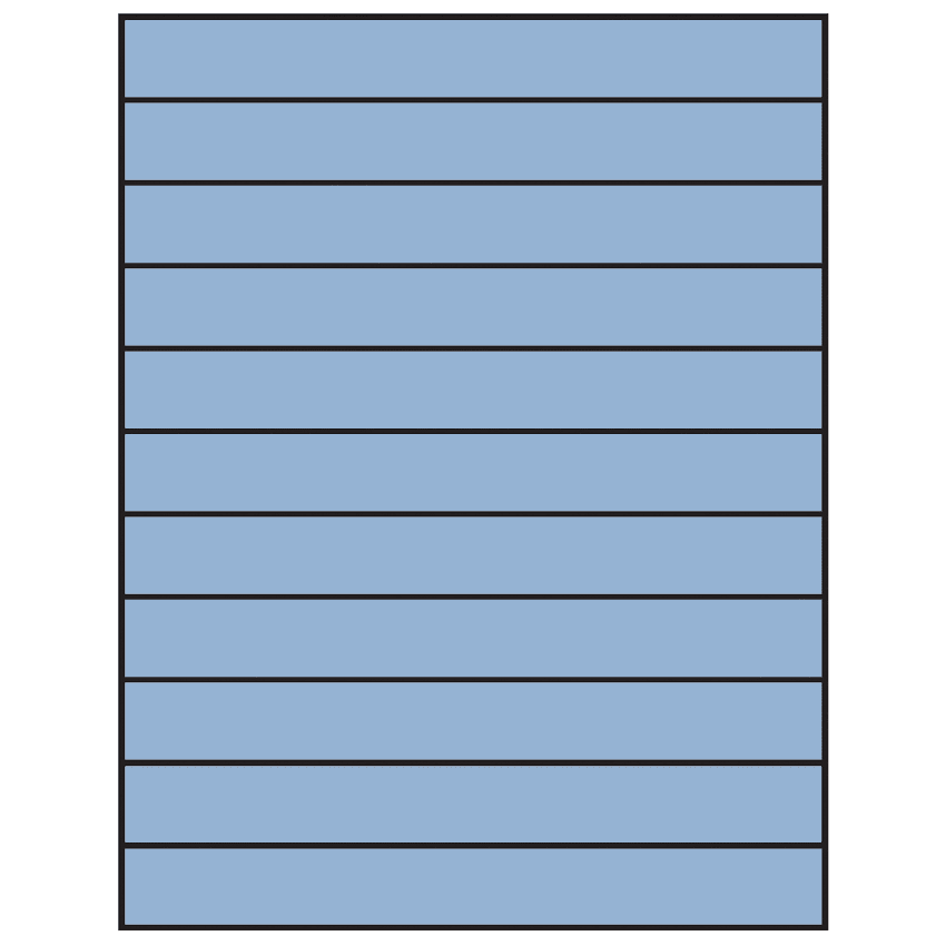 8.5" x 1" Pastel Blue Rectangular Sheet Labels