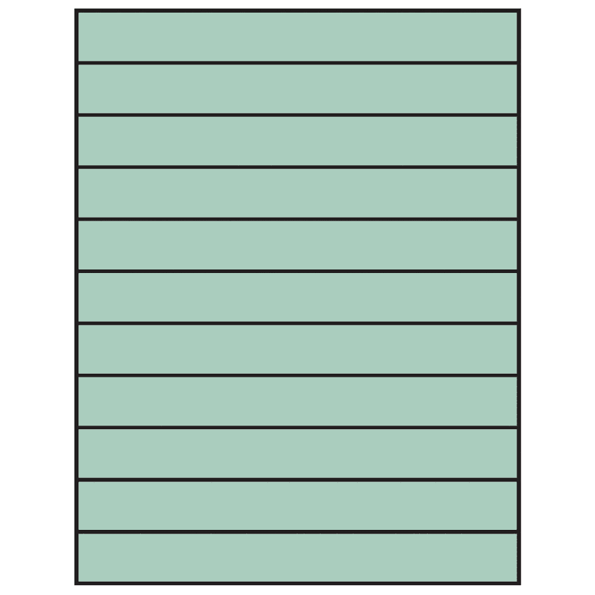 8.5" x 1" Pastel Green Rectangular Sheet Labels