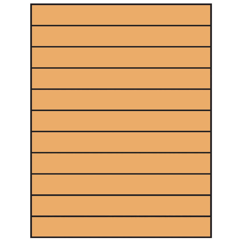 8.5" x 1" Pastel Orange Rectangular Sheet Labels