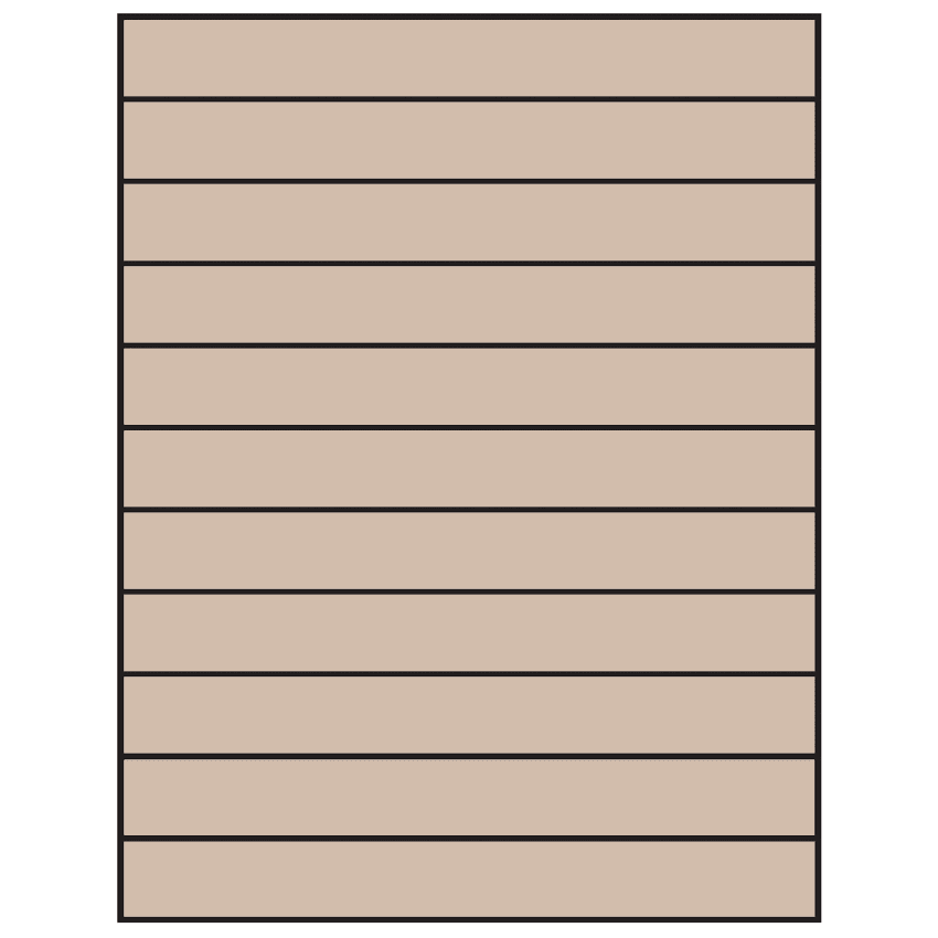 8.5" x 1" Pastel Tan Rectangular Sheet Labels