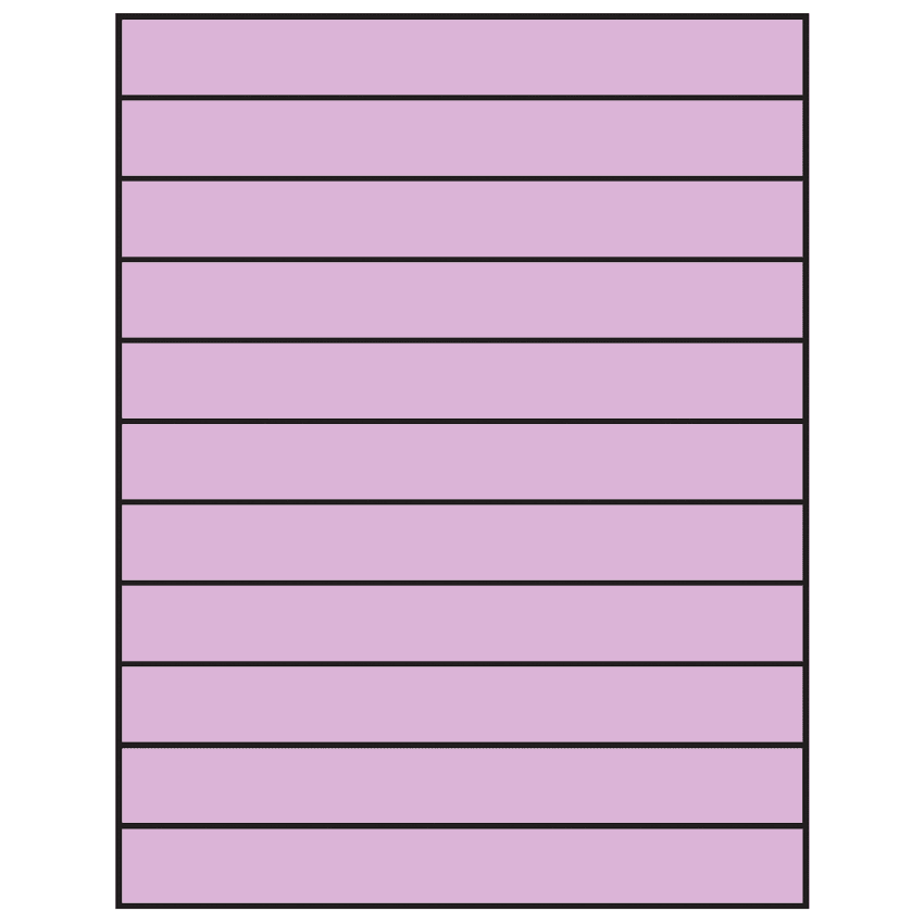 8.5" x 1" Pastel Purple Rectangular Sheet Labels