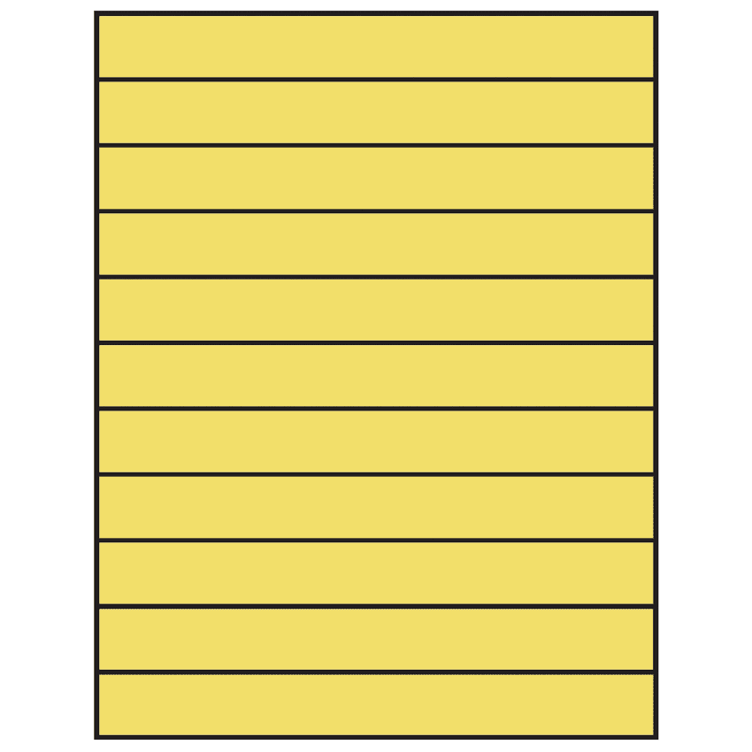 8.5" x 1" Pastel Yellow Rectangular Sheet Labels