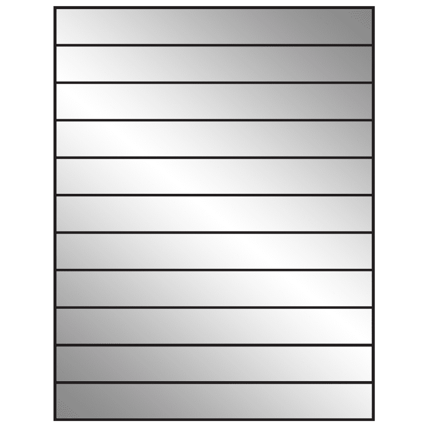 8.5" x 1" Silver Foil Rectangular Sheet Labels