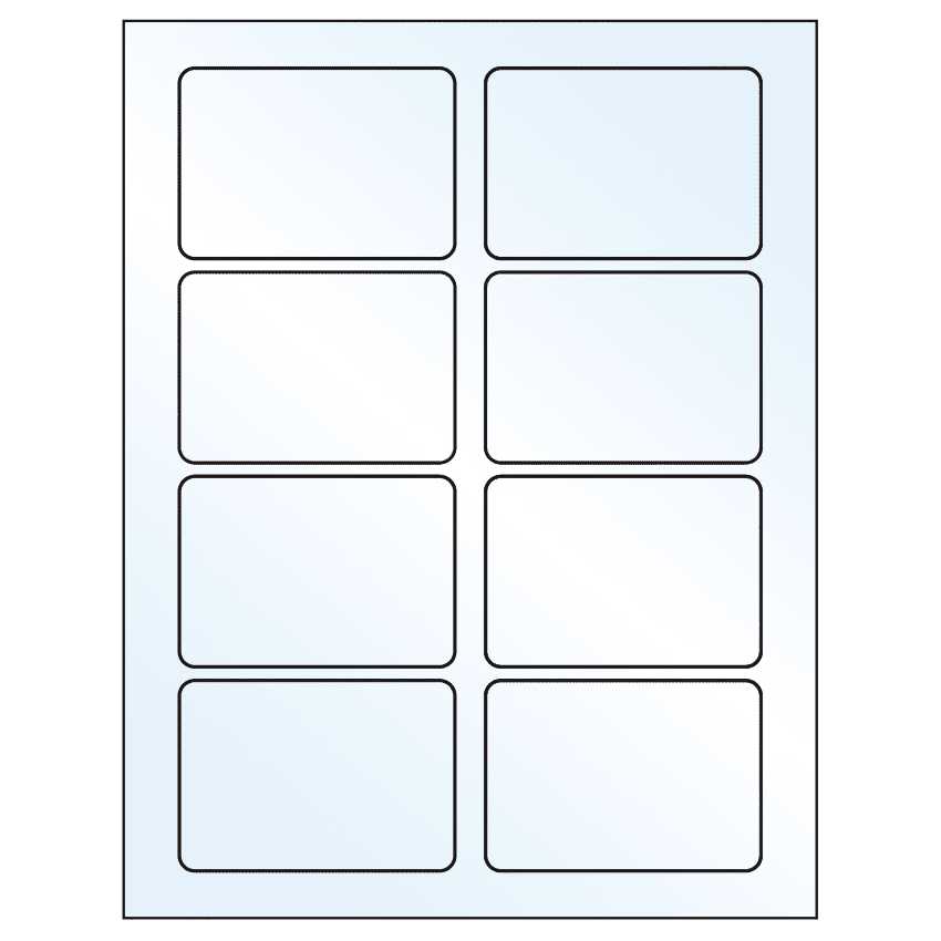 3.375" x 2.33" Crystal Clear Rectangular Sheet Labels