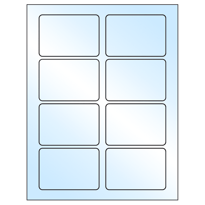 3.375" x 2.33" White Premium High Gloss Rectangular Sheet Labels