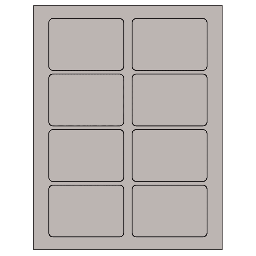 3.375" x 2.33" Gray Rectangular Sheet Labels