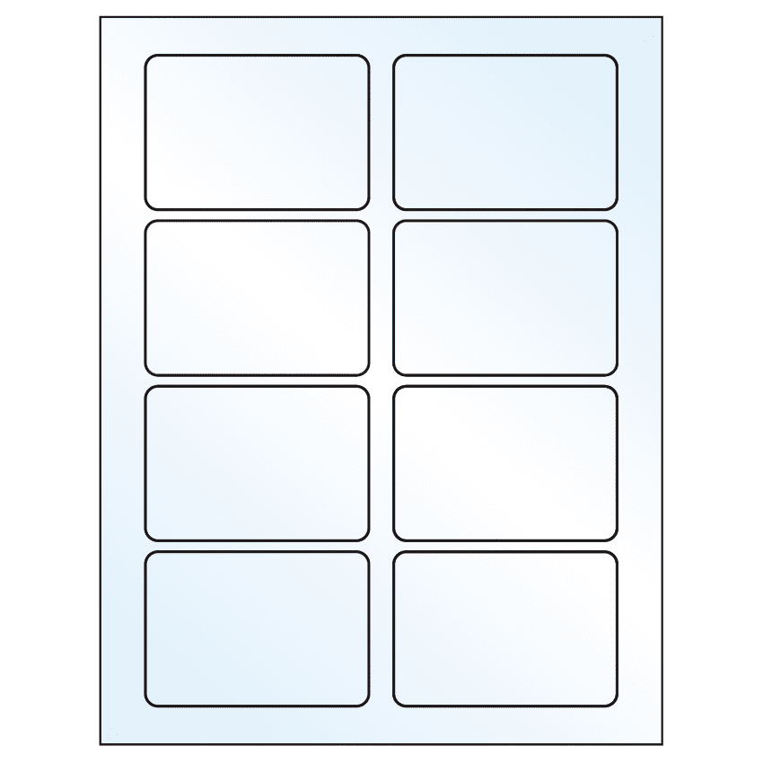 3.375" x 2.33" White Mid Gloss Rectangular Sheet Labels