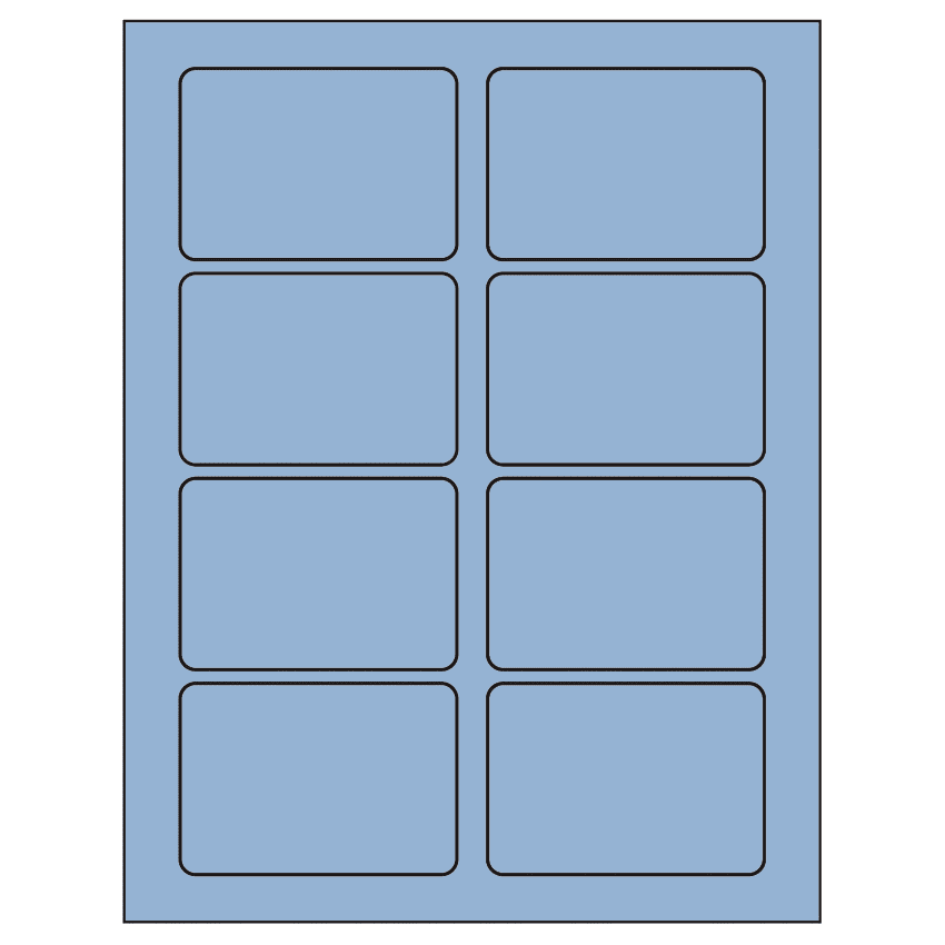 3.375" x 2.33" Pastel Blue Rectangular Sheet Labels