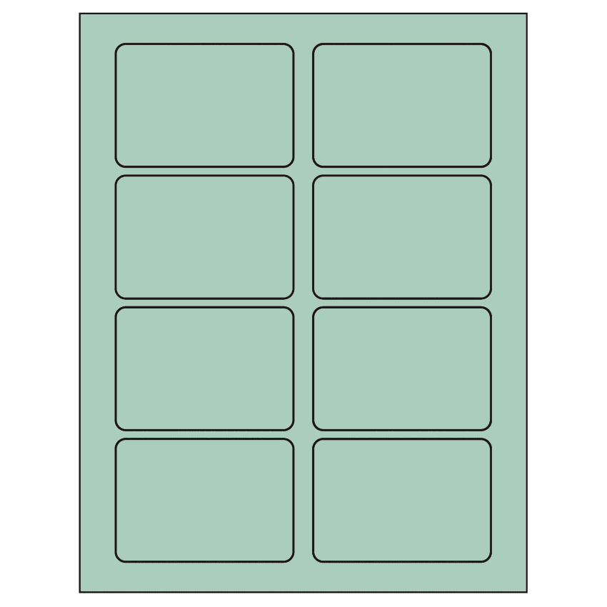 3.375" x 2.33" Pastel Green Rectangular Sheet Labels
