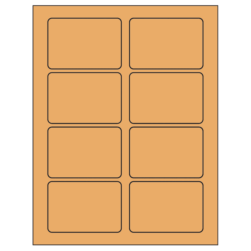 3.375" x 2.33" Pastel Orange Rectangular Sheet Labels