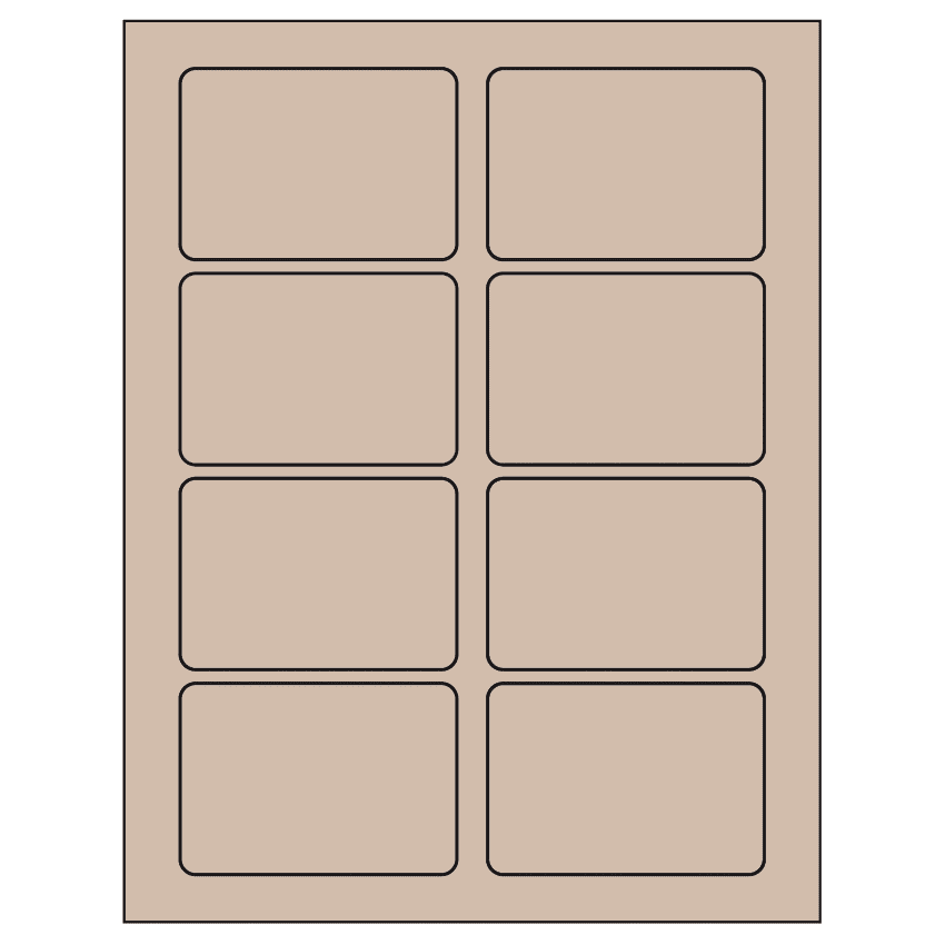 3.375" x 2.33" Pastel Tan Rectangular Sheet Labels