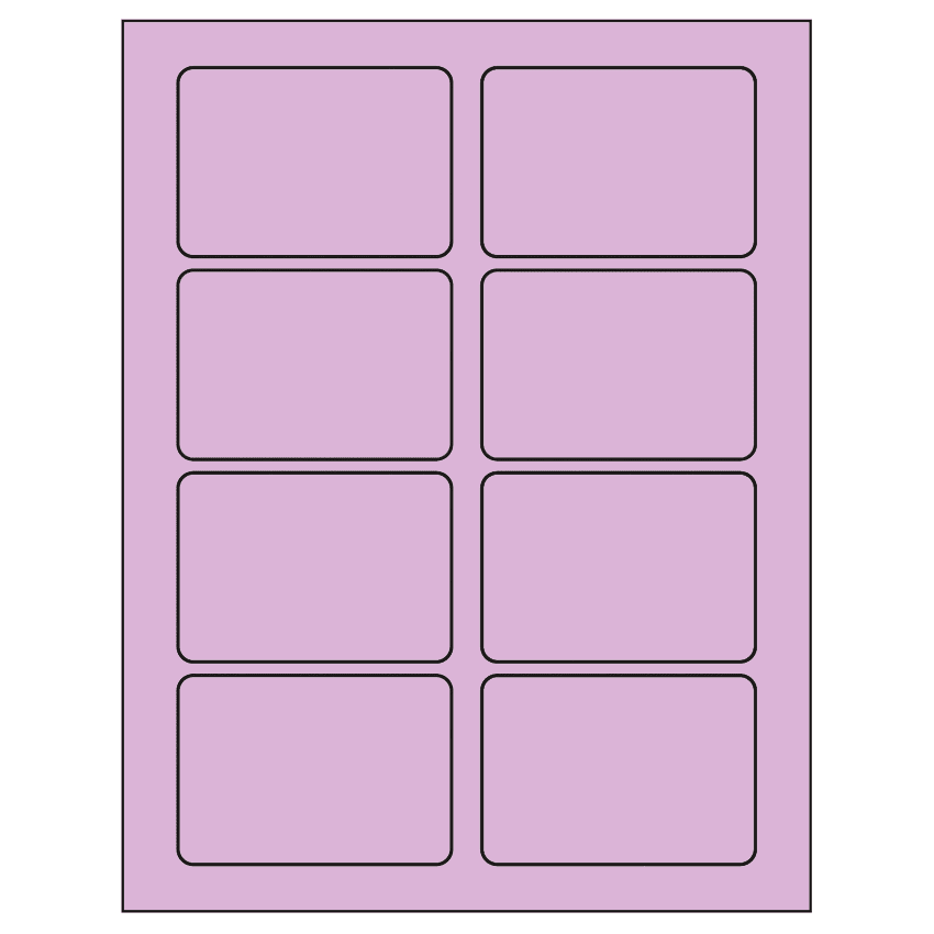 3.375" x 2.33" Pastel Purple Rectangular Sheet Labels